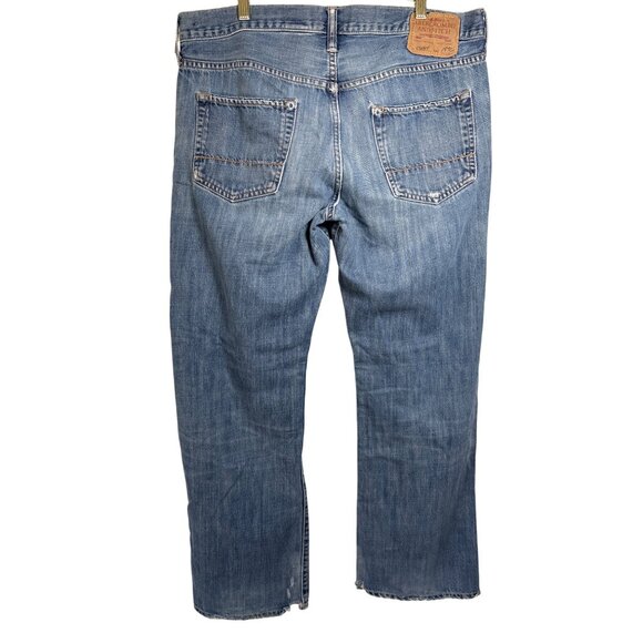 Abercrombie & Fitch Mens Jeans Low Rise Boot Cut Button Fly Y2K Distressed Plaid - Picture 8 of 15